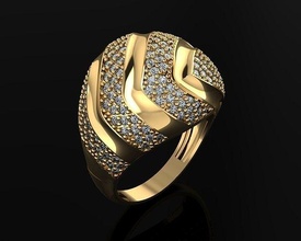 mujer anillos 3d anillo joyería joya oro plata moda diamante 3d print model - Mito3D
