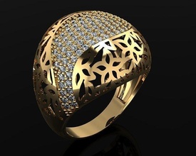 woman rings 3d ring jewelry silver diamond jewellery jewel gold fashion gem white 3d print model - Mito3D