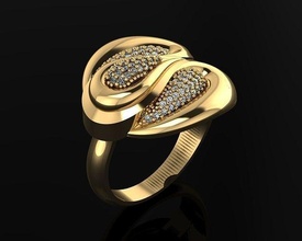 woman rings 3d ring jewelry gold silver diamond jewellery jewel fashion 3d print model - Mito3D