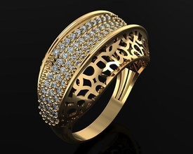 woman rings 3d ring jewelry gold silver jewellery jewel fashion diamond 3d print model - Mito3D