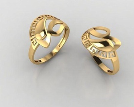 mujer anillos 3d joyería joya oro imprimible plata boda diamante compromiso moda anillo brillante libra esterlina platino collar 3d print model - Mito3D