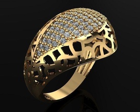Kadın yüzükler 3d yüzük takı gümüş altın mücevher parlak elmas moda 3d print model - Mito3D