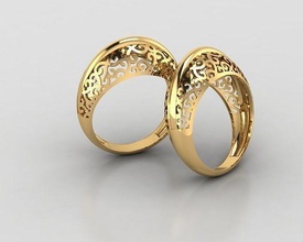 woman rings 3d ring jewelry silver gold fashion jewellery jewel diamond 3d print model - Mito3D
