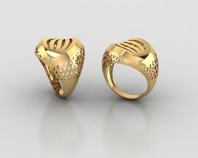 woman rings 3d jewelry silver gold fashion ring jewellery jewel diamond 3d print model - Mito3D