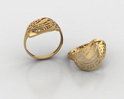 Frau Ringe 3d Schmuck Silber Gold druckbar Juwel Sterling Mode Ring Halskette engagem Engagement Hochzeit Diamant Solitär Platin 3d print model - Mito3D