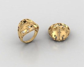 mulher argolas 3d anel joalheria prata jóias moda diamante jóia ouro 3d print model - Mito3D