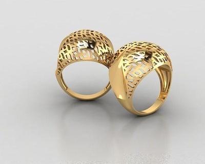 woman rings 3d jewelry silver ring gold wedding sterling jewellery precious 3d print model - Mito3D