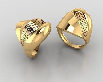 Frau Ringe 3d Schmuck Gold Ring Juwel Hochzeit Diamant Mode 3d print model - Mito3D