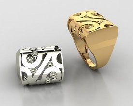 Kadın yüzükler 3d yüzük takı gümüş yazdırılabilir altın platin mücevher kolye moda prototip oluşturma elmas 3d print model - Mito3D