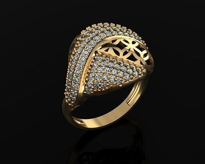 woman rings 3d ring jewelry silver gold jewel jewellery diamond gem 3d print model - Mito3D
