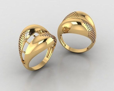 mujer anillos 3d joyería joya libra esterlina plata oro diamante anillo Roca Moda belleza 3d print model - Mito3D