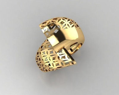 woman rings 3d ring jewelry gold silver jewellery jewel fashion 3d print model - Mito3D