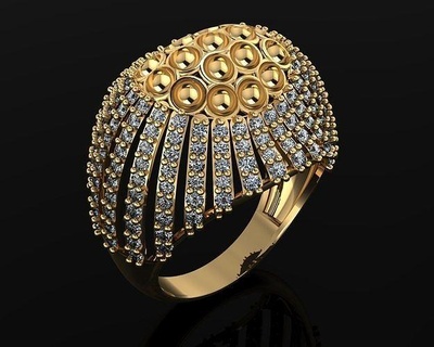 woman rings 3d ring jewelry gold silver jewellery jewel diamond fashion 3d print model - Mito3D