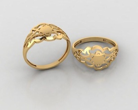 donna anelli 3d gioielleria oro stampabile argento gioiello nozze Fidanzamento diamante moda squillare collana 3d print model - Mito3D