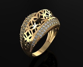 woman rings 3d ring jewelry gold silver jewellery jewel wedding diamond gem sterling 3d print model - Mito3D