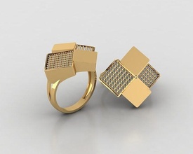 Frau Ringe 3d Ring Schmuck Gold druckbar Silber Juwel Diamant Mode Sterling Hochzeit 3d print model - Mito3D