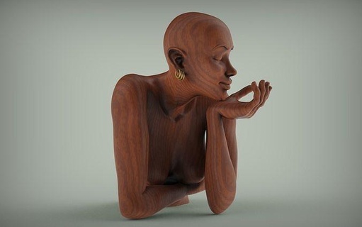 femme sculpture femelle imprimable mode personnage africain bijoux fille pensant considérer figure statue noir Collier supporter art sculptures 3d print model - Mito3D