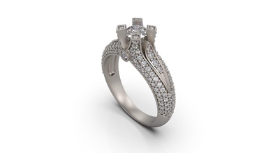 donna solitario squillare 07 oro gioiello gioielleria argento stampabile diamante moda nozze zaffiro rubino anelli 3d print model - Mito3D