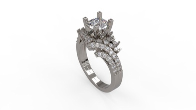 donna solitario squillare 102 oro gioiello gioielleria argento stampabile diamante moda nozze zaffiro rubino amore san valentino anelli 3d print model - Mito3D