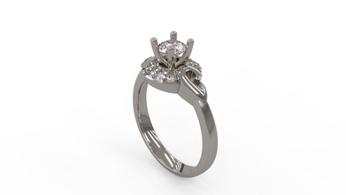 donna solitario squillare 103 oro gioiello gioielleria argento stampabile diamante moda nozze zaffiro rubino amore San Valentino engagement anelli 3d print model - Mito3D