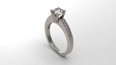 femme solitaire bague 108 or bijou bijoux argent imprimable diamant mode mariage saphir rubis l'amour valentin anneaux 3d print model - Mito3D