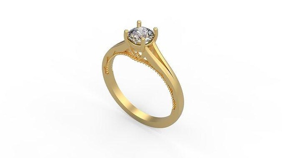 Kadın Solitaire yüzük 1166 altın mücevher takı gümüş yazdırılabilir elmas düğün döşemek kanal seti yan taş gerginlik hale nostaljik üçleme gelin Ayarlamak nişan yüzükler 3d print model - Mito3D
