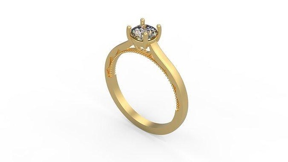 woman solitaire ring 1167 gold jewel jewellry jewelry silver printable diamond wedding pave channelset side stone three tension halo vintage trilogy bridal set engagement rings 3d print model - Mito3D