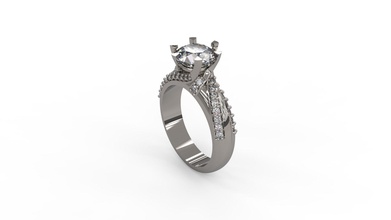 mulher solitário anel 124 ouro jóia joalheria prata imprimível diamante moda casamento saphire rubi amar namorados argolas 3d print model - Mito3D