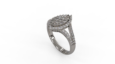 mujer solitario anillo 127 oro joya joyería plata imprimible diamante Moda Boda zafiro rubí amor enamorado marquesa brillante 3d print model - Mito3D