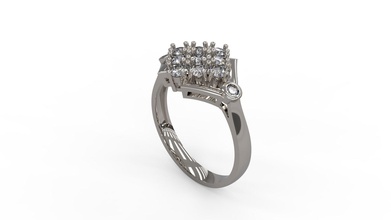 donna solitario squillare 132 oro gioiello gioielleria argento stampabile diamante moda nozze zaffiro rubino amore San Valentino engagement anelli 3d print model - Mito3D