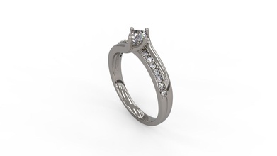 femme solitaire bague 138 or bijou bijoux argent imprimable diamant mode mariage saphir rubis l'amour Valentin engagem engagement 3d print model - Mito3D