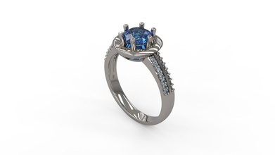 mujer solitario anillo 142 oro joya joyería plata imprimible diamante moda boda zafiro rubí amor enamorado enganchar anillos 3d print model - Mito3D