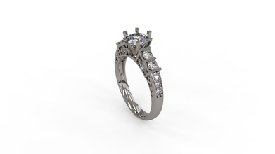 femme solitaire bague 143 or bijou bijoux argent imprimable diamant mode mariage saphir rubis l'amour valentin anneaux 3d print model - Mito3D