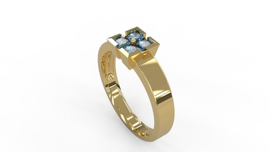mujer solitario anillo 152 oro joya joyería plata imprimible diamante Moda Boda zafiro rubí amor enamorado enganchar anillos 3d print model - Mito3D