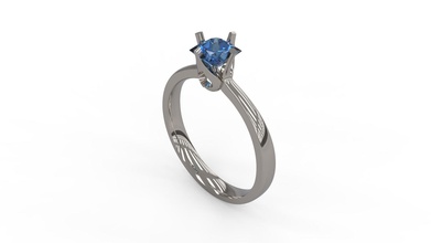 mujer solitario anillo 157 oro joya joyería plata imprimible diamante Moda Boda zafiro rubí amor enamorado anillos 3d print model - Mito3D