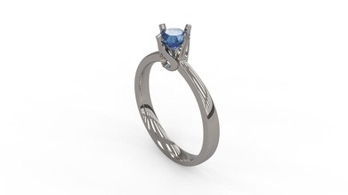 frau solitär ring 158 gold juwel schmuck silber druckbar diamant mode hochzeit saphir rubin liebe valentinstag ringe 3d print model - Mito3D