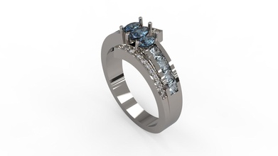 mulher solitário anel 167 ouro jóia joalheria prata imprimível diamante moda Casamento Saphire rubi amar namorados gema argolas 3d print model - Mito3D