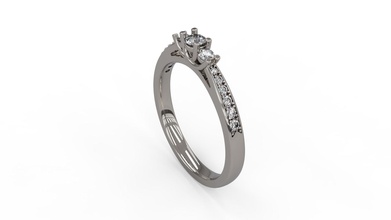 Frau Solitär Ring 172 Gold Juwel Schmuck Silber druckbar Diamant Mode Hochzeit Saphir Rubin Liebe Valentinstag Ringe 3d print model - Mito3D