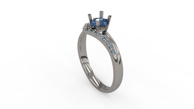 femme solitaire bague 193 or bijou bijoux argent imprimable diamant mode mariage saphir rubis l'amour anneaux 3d print model - Mito3D