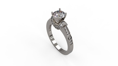 mulher solitário anel 199 ouro jóia joalheria prata imprimível diamante moda casamento saphire rubi amar namorados argolas 3d print model - Mito3D