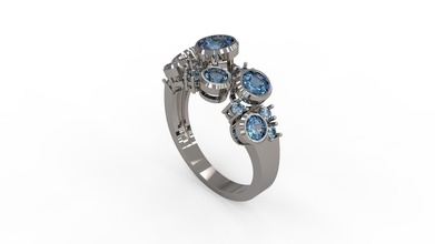 femme solitaire bague 201 or bijou bijoux argent imprimable diamant mode mariage saphir rubis l'amour Valentin anneaux 3d print model - Mito3D