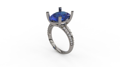 mujer solitario anillo 204 oro joya joyería plata imprimible diamante moda boda zafiro rubí amor enamorado anillos 3d print model - Mito3D