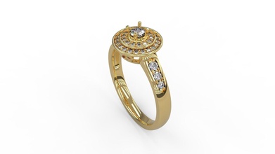 donna solitario squillare 206 oro gioiello gioielleria argento stampabile diamante moda nozze zaffiro rubino amore San Valentino 3d print model - Mito3D