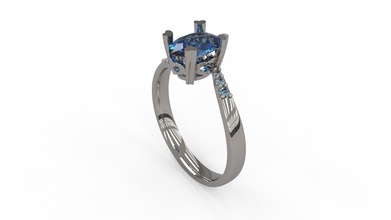 Frau Solitär Ring 219 Gold Schmuck Silber druckbar Diamant Juwel Hochzeit Engagement Mode brillant 3d print model - Mito3D