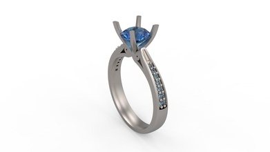 mujer solitario anillo 245 oro joya joyería plata imprimible diamante moda boda zafiro rubí amor enamorado anillos 3d print model - Mito3D