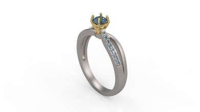 mujer solitario anillo 246 oro joya joyería plata imprimible diamante Moda Boda zafiro rubí amor enamorado anillos 3d print model - Mito3D