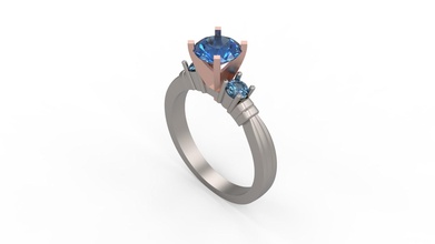 frau solitär ring 247 gold juwel schmuck silber druckbar diamant mode hochzeit saphir rubin liebe valentinstag engagem engagement ringe 3d print model - Mito3D