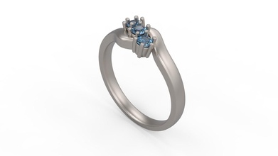 mujer solitario anillo 248 oro joya joyería plata imprimible diamante Moda Boda zafiro rubí amor enamorado anillos 3d print model - Mito3D