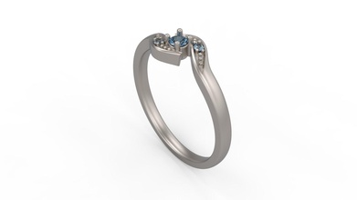 frau solitär ring 249 gold juwel schmuck silber druckbar diamant mode hochzeit saphir rubin liebe valentinstag ringe 3d print model - Mito3D