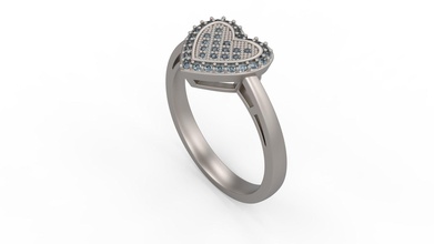Frau Solitär Ring 250 Gold Juwel Schmuck Silber druckbar Diamant Mode Hochzeit Saphir Rubin Liebe Valentinstag 3d print model - Mito3D